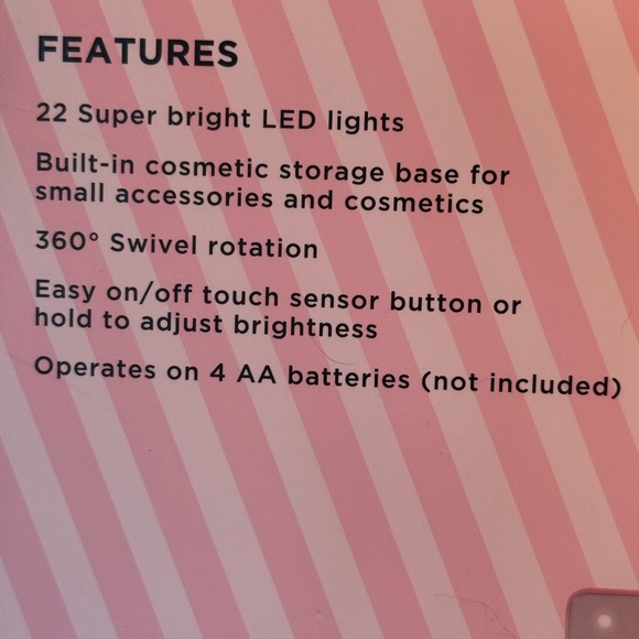 Juicy Couture NWT Pink LED Light Up Full Tilt Vanity Mirror (JC33) - Picture 5 of 7